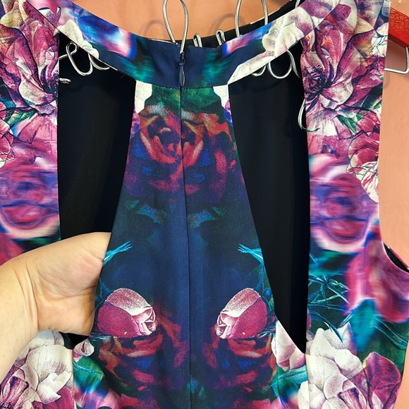 Keepsake the label floral chambray fit & flare cut out back dress - Picture 5 of 9